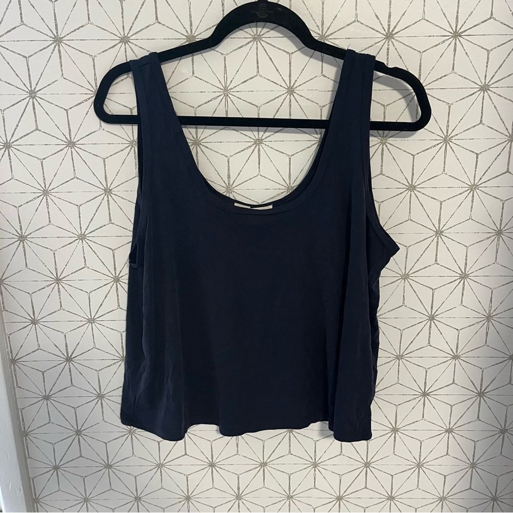Marine Layer Navy Ribbed Crop Tank